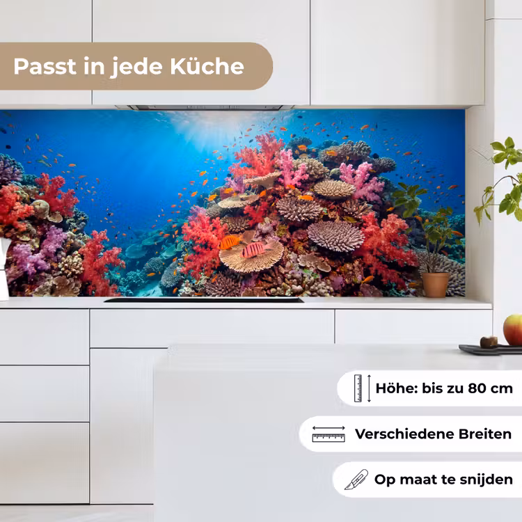Koraalrif - Vissen - Onderwater - Tropisch - Rood keuken achterwand 2 middel -sfeer4_DE
