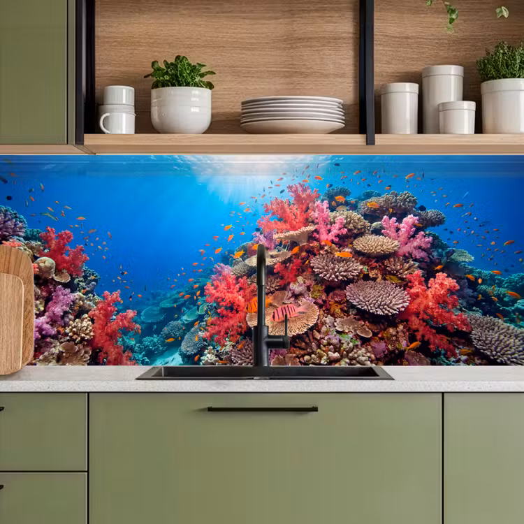 Koraalrif - Vissen - Onderwater - Tropisch - Rood keuken achterwand 2 middel -sfeer3