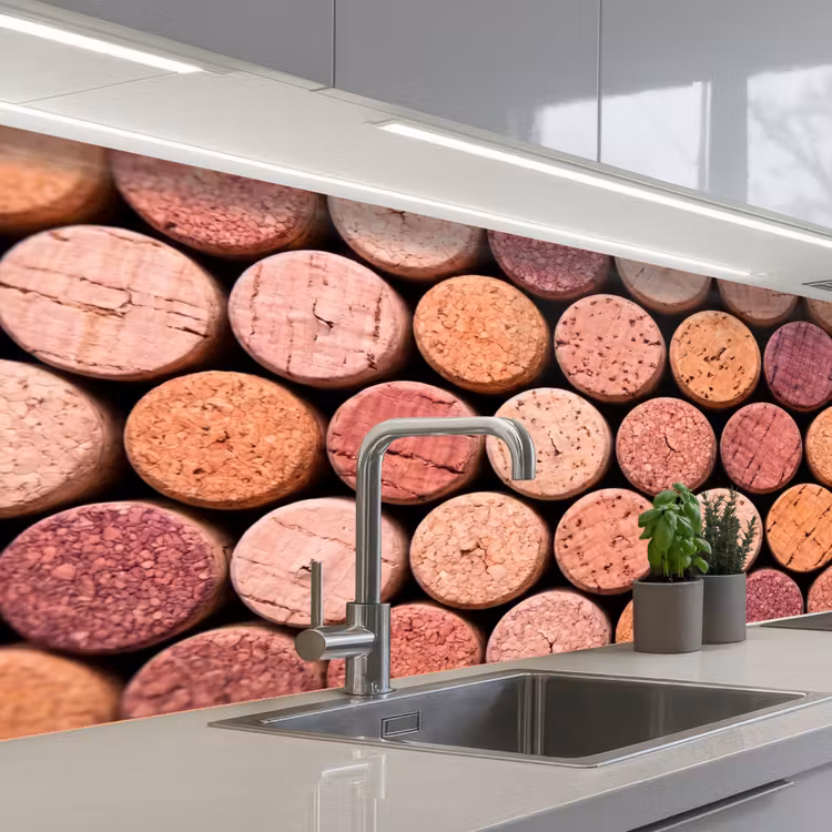 Kurk - Patroon - Abstract - Modern - Rood keuken achterwand 2 middel -3d_schuin