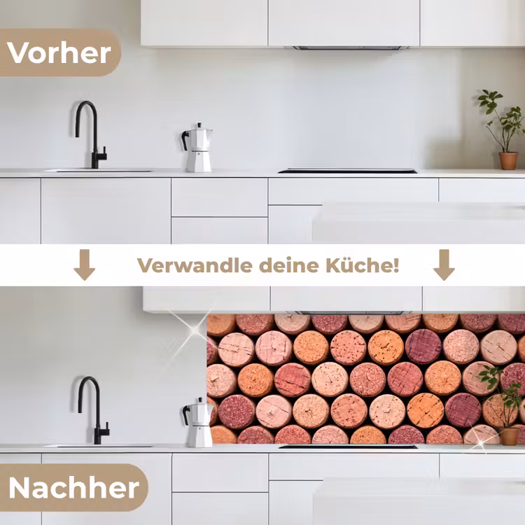 Kurk - Patroon - Abstract - Modern - Rood keuken achterwand 2 middel -voor-na_DE