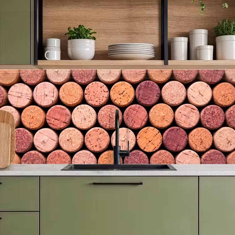Kurk - Patroon - Abstract - Modern - Rood keuken achterwand 2 middel -sfeer3