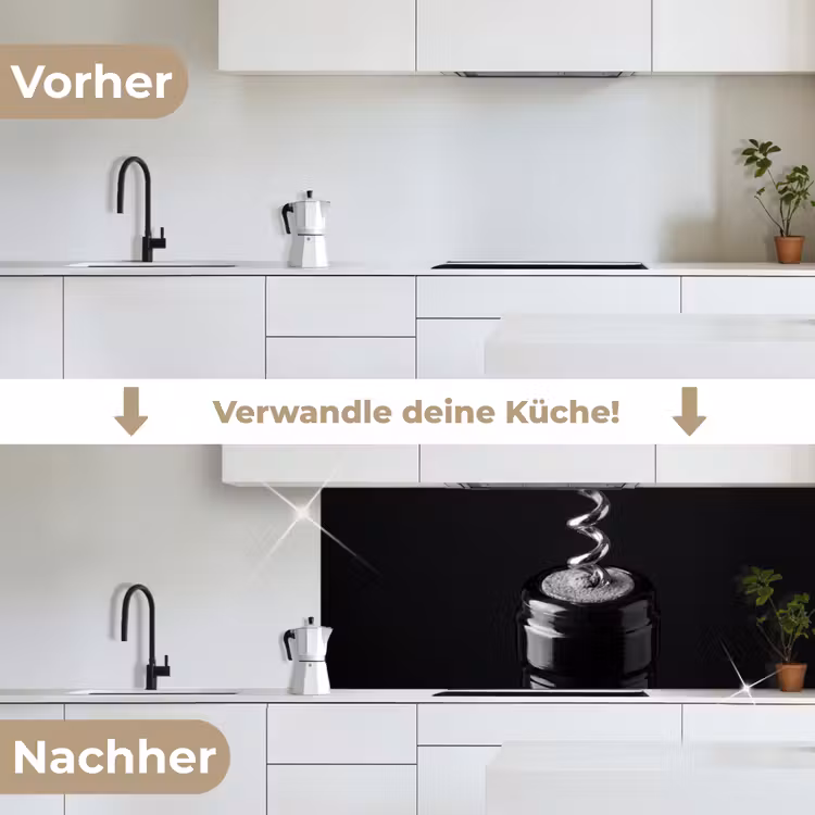 Kurkentrekker - Wijn - Zwart - Wit keuken achterwand 2 middel -voor-na_DE