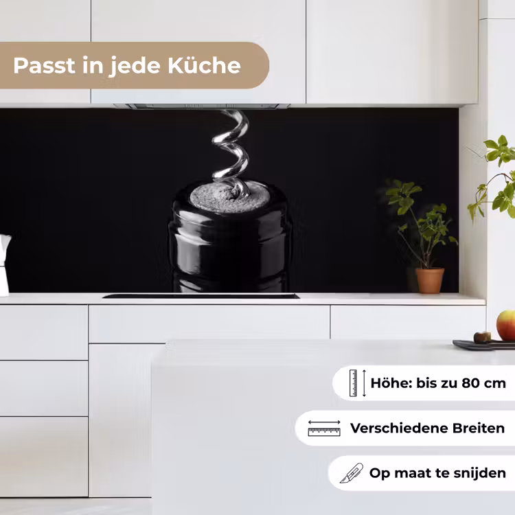 Kurkentrekker - Wijn - Zwart - Wit keuken achterwand 2 middel -sfeer4_DE