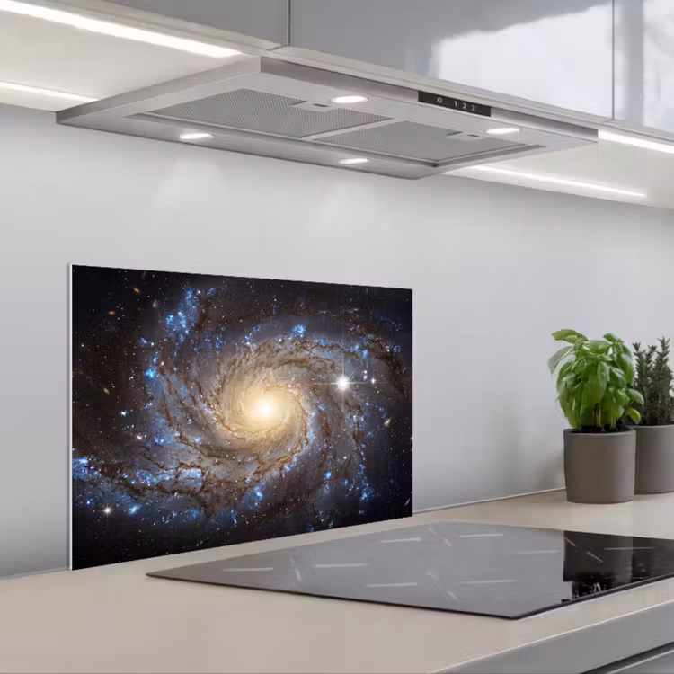 Kosmos - Sterrenstelsel - Donker keuken achterwand spatscherm klein -3d_schuin