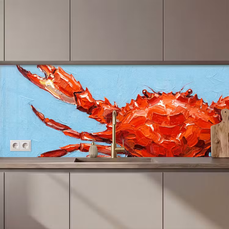 Krab - Zee - Dieren - Abstract - Rood keuken achterwand 2 middel zz_3dshopping