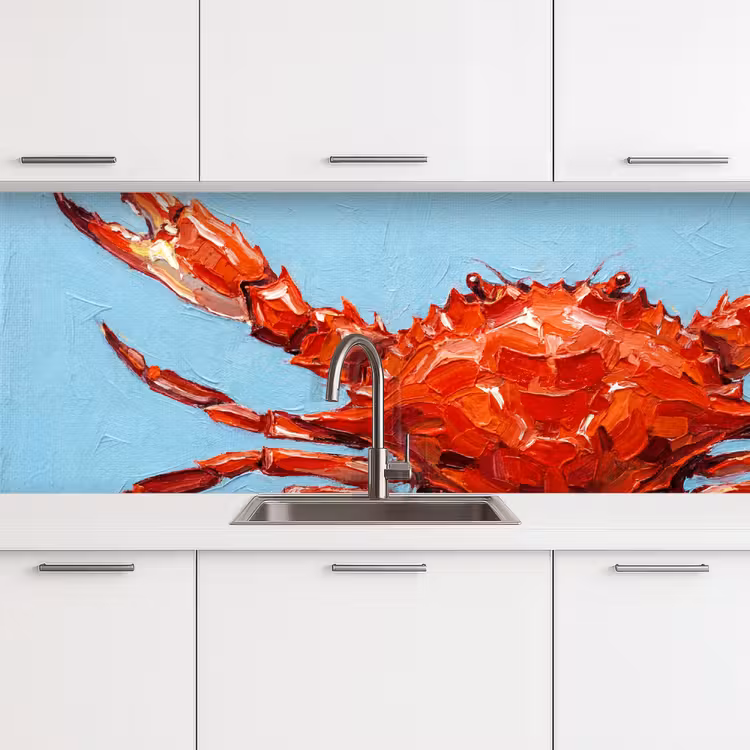 Krab - Zee - Dieren - Abstract - Rood keuken achterwand 2 middel -3d