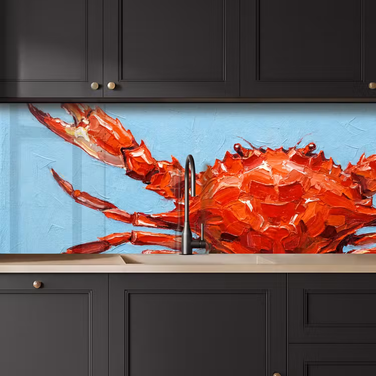 Krab - Zee - Dieren - Abstract - Rood keuken achterwand 2 middel -sfeer1
