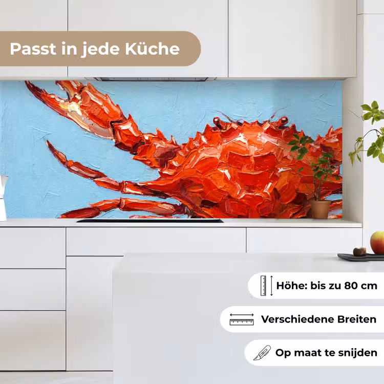 Krab - Zee - Dieren - Abstract - Rood keuken achterwand 2 middel -sfeer4_DE