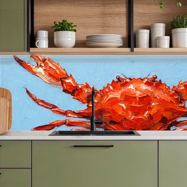 Krab - Zee - Dieren - Abstract - Rood keuken achterwand 2 middel -sfeer3