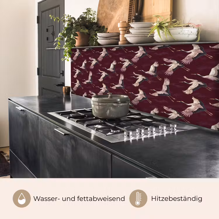 Kraanvogels - Klassiek - Bordeaux keuken achterwand 2 middel 871 -usp_DE