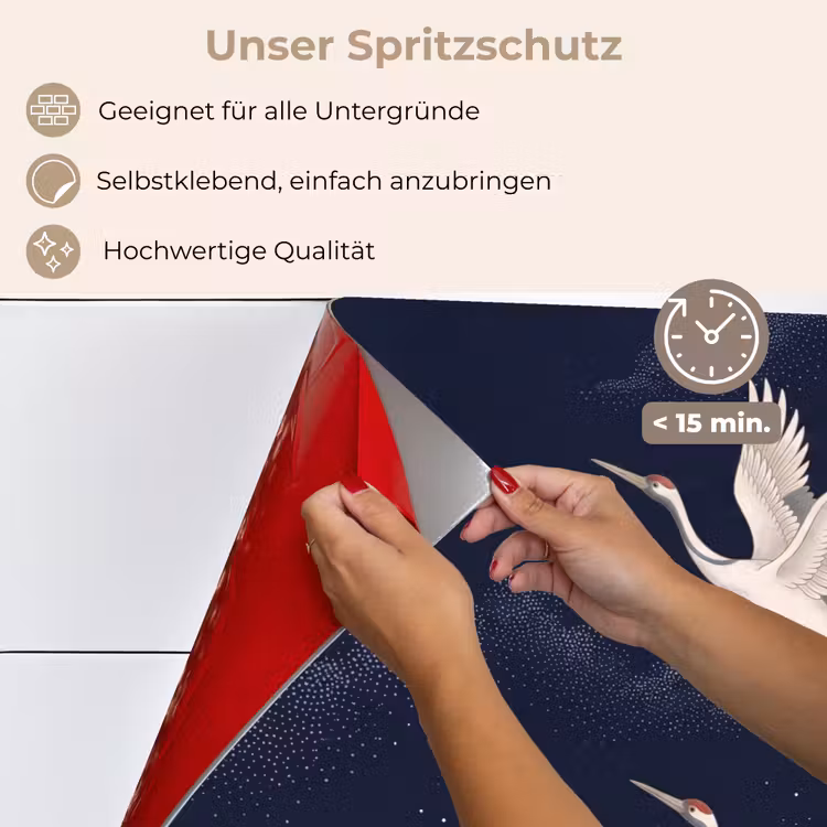 Kraanvogels - Nachthemel - Blauw keuken achterwand spatscherm klein -spatscherm_DE