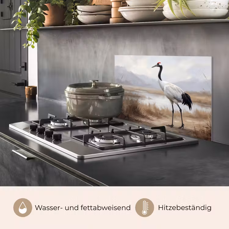 Kraanvogel - Natuur - Realistisch keuken achterwand spatscherm klein -usp_DE