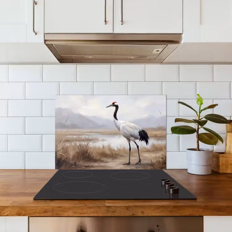 Kraanvogel - Natuur - Realistisch keuken achterwand spatscherm klein -sfeer2