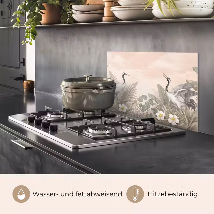 Kraanvogels - Natuur - Roze keuken achterwand spatscherm klein -usp_DE