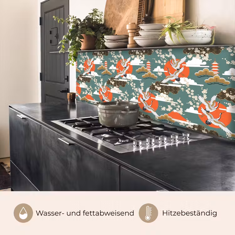 Kraanvogel - Sakura - Zon - Patronen keuken achterwand 2 middel 871 -usp_DE