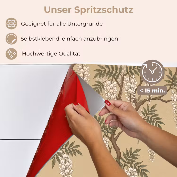 Kraanvogels - Water - Beige keuken achterwand spatscherm klein -spatscherm_DE