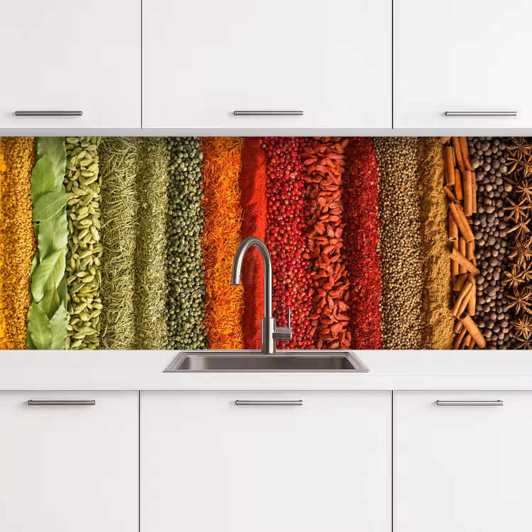 Kruiden - Specerijen - Kleurrijk keuken achterwand 2 middel -3d