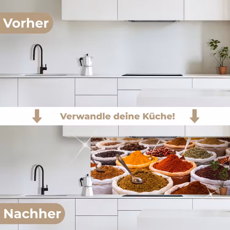 Küchenrückwand - Kräuter – Markt – Essen - Kruiden - Markt - Eten keuken achterwand 2 middel