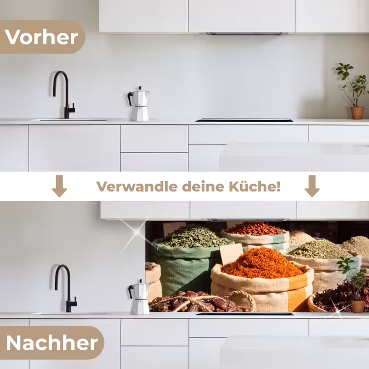 Küchenrückwand - Kräuter – Markt – Farbenfroh - Kruiden - Markt - Kleurrijk keuken achterwand 2 middel