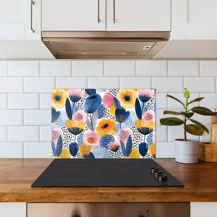 Creatief - Patroon - Kleurrijk keuken achterwand spatscherm klein 900 -sfeer2