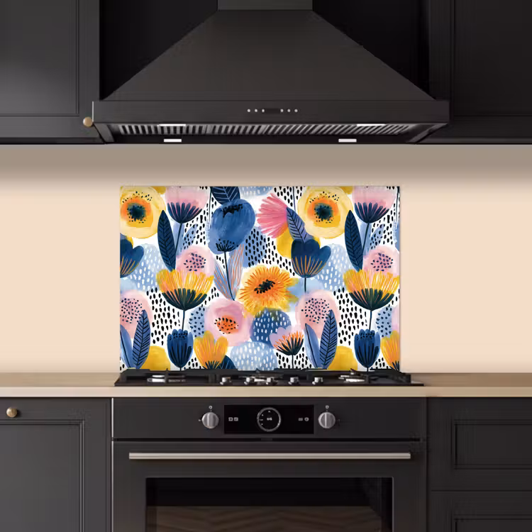 Creatief - Patroon - Kleurrijk keuken achterwand spatscherm klein 900 -sfeer1