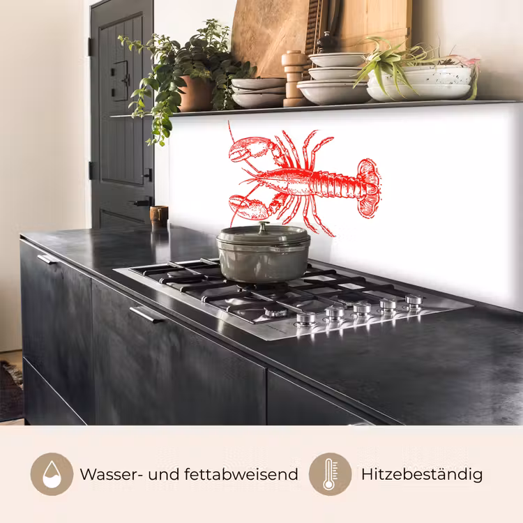 Kreeft - Rood - Wit keuken achterwand 2 middel -usp_DE