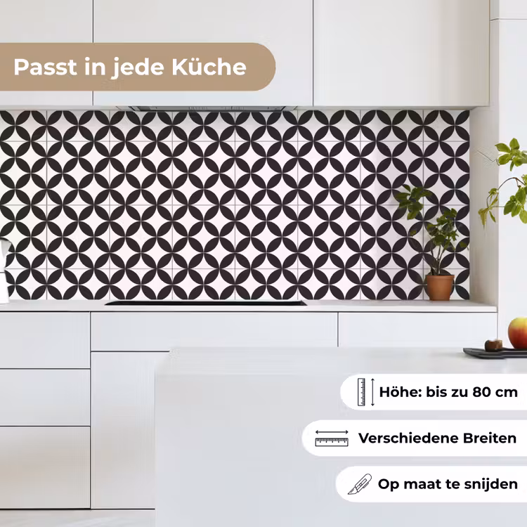 Cirkel - Patroon - Zwart - Wit keuken achterwand 2 middel 871 -sfeer4_DE