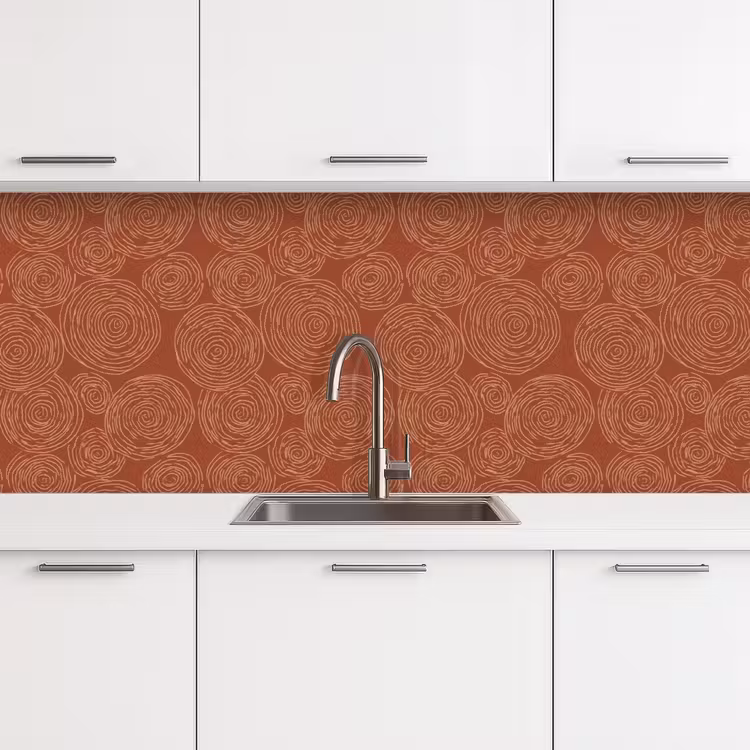 Cirkels - Abstract - Artistiek - Terracotta keuken achterwand 2 middel 871 -3d