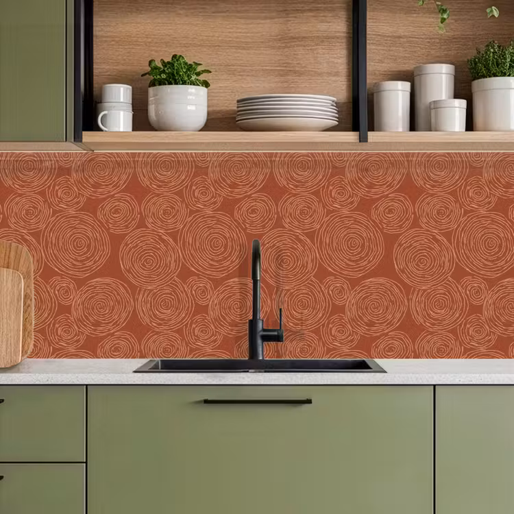 Cirkels - Abstract - Artistiek - Terracotta keuken achterwand 2 middel 871 -sfeer3