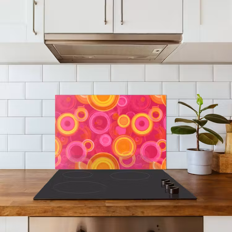 Cirkels - Design - Kleurrijk keuken achterwand spatscherm klein 900 -sfeer2
