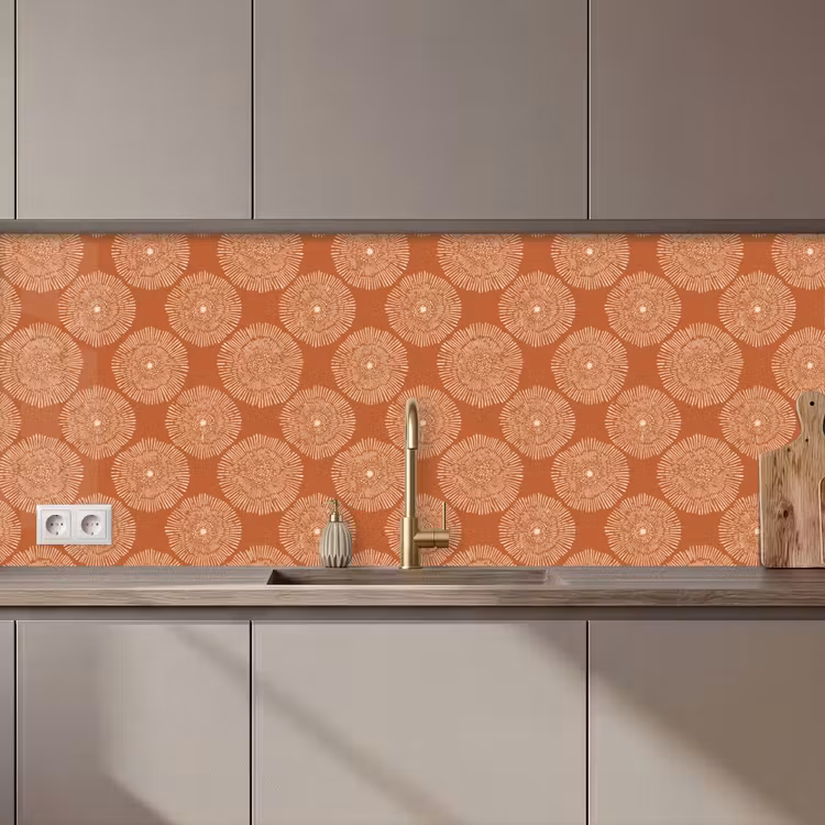 Cirkels - Grafisch - Patroon - Terracotta keuken achterwand 2 middel 871 zz_3dshopping