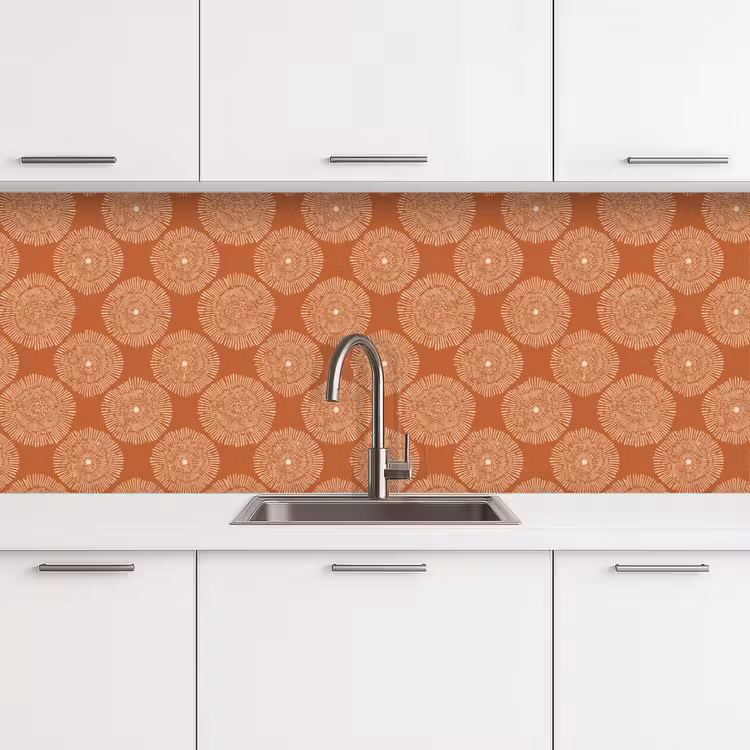 Cirkels - Grafisch - Patroon - Terracotta keuken achterwand 2 middel 871 -3d