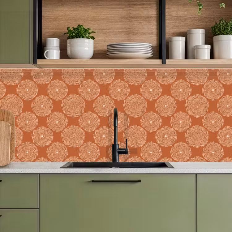 Cirkels - Grafisch - Patroon - Terracotta keuken achterwand 2 middel 871 -sfeer3