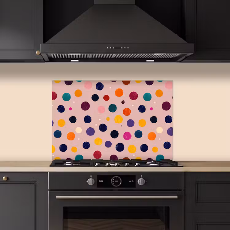 Cirkels - Patroon - Kleurrijk keuken achterwand spatscherm klein 900 -sfeer1