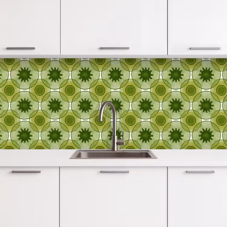 Cirkels - Patroon - Groen keuken achterwand 2 middel 871 -3d