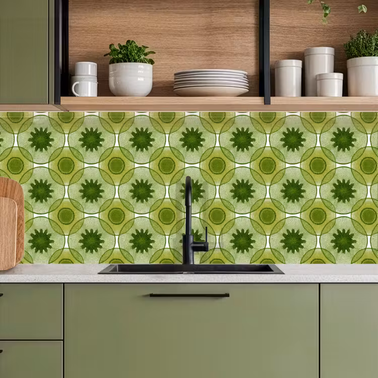 Cirkels - Patroon - Groen keuken achterwand 2 middel 871 -sfeer3