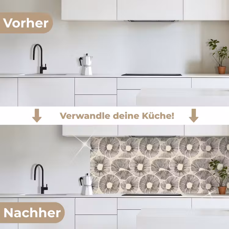 Cirkels - Patroon - Zwart keuken achterwand 2 middel 871 -voor-na_DE