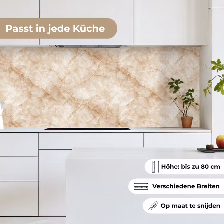 Kristalstructuur - Bruin - Marmer keuken achterwand 2 middel 871 -sfeer4_DE
