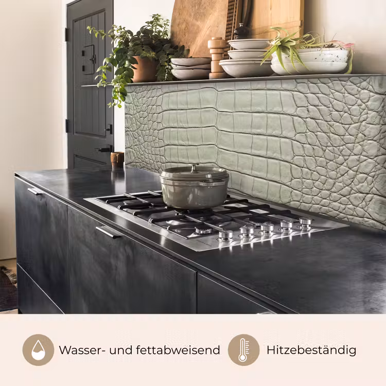 Krokodillenleer - Schubben - Groen keuken achterwand 2 middel -usp_DE