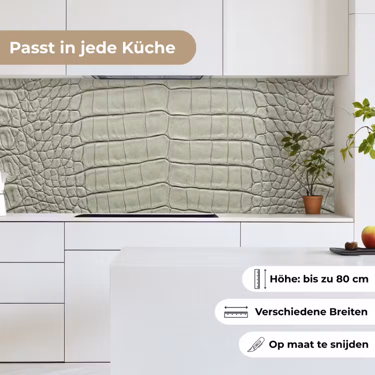 Krokodillenleer - Schubben - Groen keuken achterwand 2 middel -sfeer4_DE