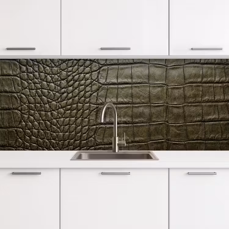Krokodillenleer - Structuur - Groen keuken achterwand 2 middel -3d