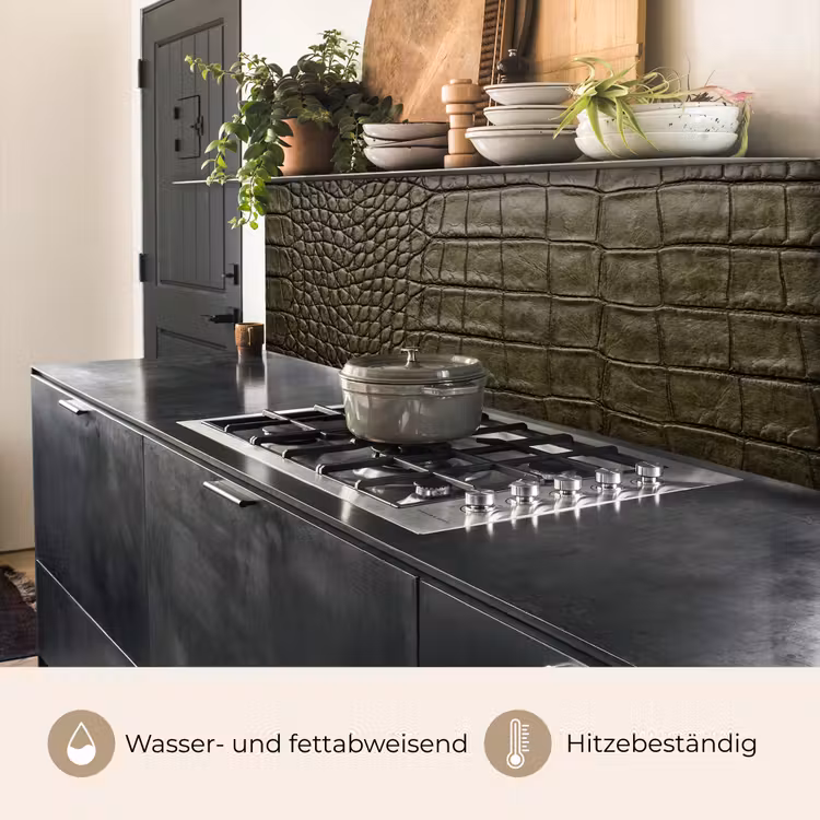 Krokodillenleer - Structuur - Groen keuken achterwand 2 middel -usp_DE
