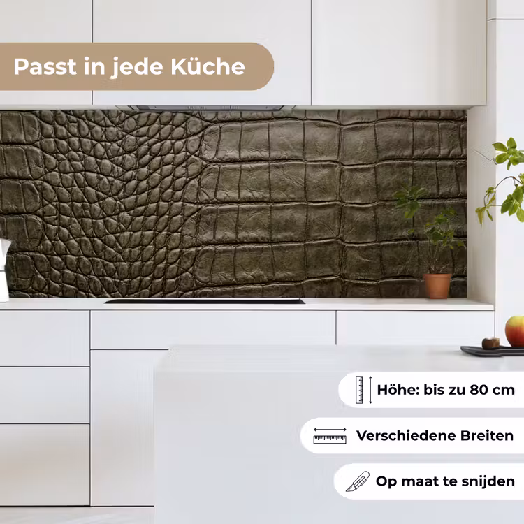 Krokodillenleer - Structuur - Groen keuken achterwand 2 middel -sfeer4_DE
