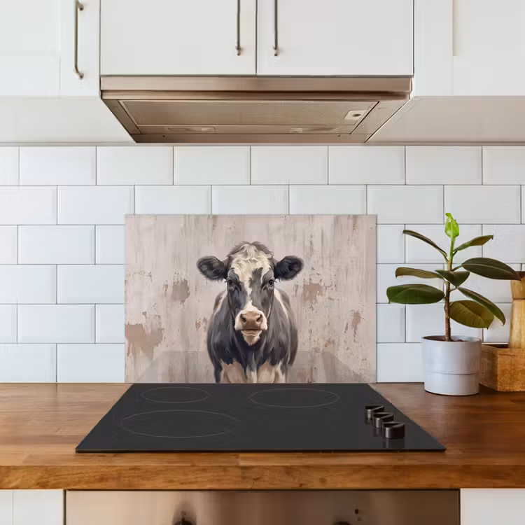 Koe - Portret - Dieren - Modern keuken achterwand spatscherm klein -sfeer2