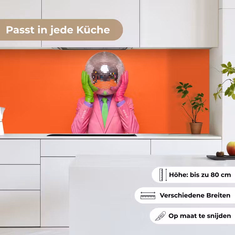 Kunst - Disco bal - Kleurrijk - Modern - Studio keuken achterwand 2 middel -sfeer4_DE