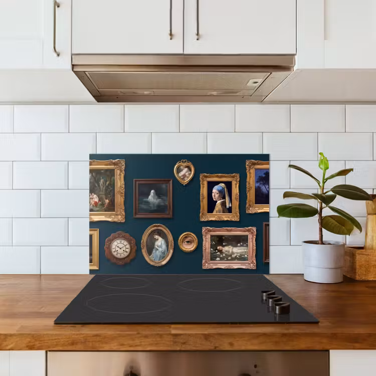 Kunst - Schilderijen - Decoratie - Klassiek - Groen keuken achterwand spatscherm klein -sfeer2