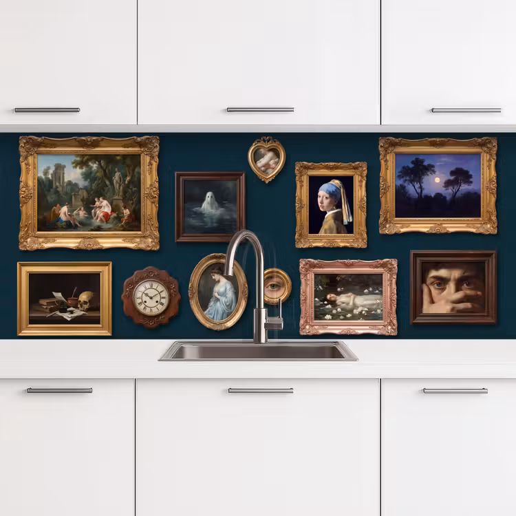 Kunst - Schilderijen - Decoratie - Klassiek - Groen keuken achterwand 2 middel -3d