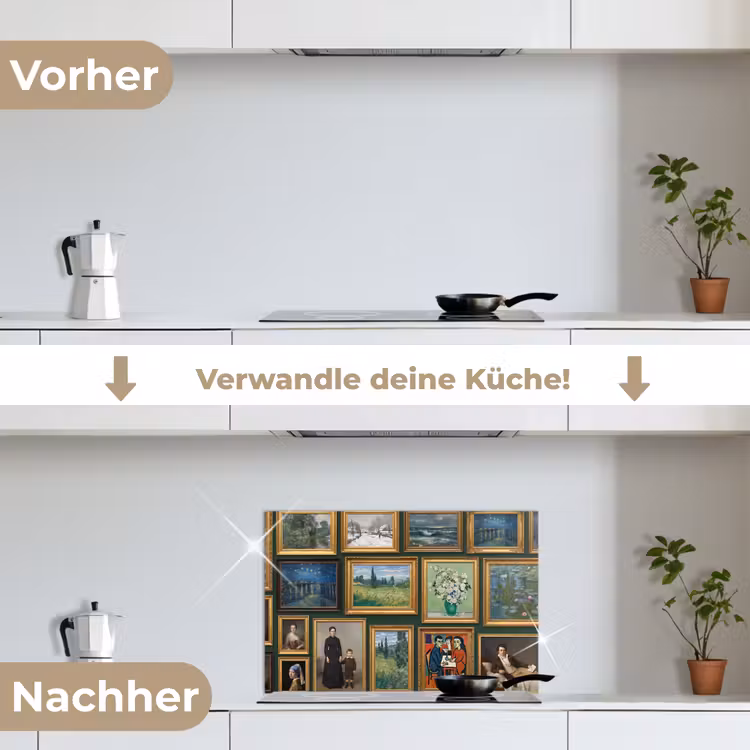 Kunst - Schilderijen - Collectie - Klassiek - Groen keuken achterwand spatscherm klein -voor_na_DE