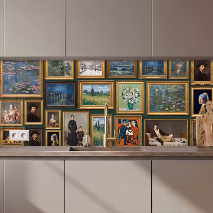 Kunst - Schilderijen - Collectie - Klassiek - Groen keuken achterwand 2 middel zz_3dshopping