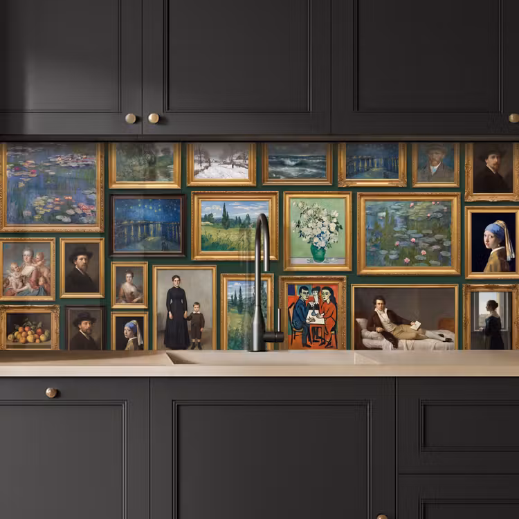 Kunst - Schilderijen - Collectie - Klassiek - Groen keuken achterwand 2 middel -sfeer1